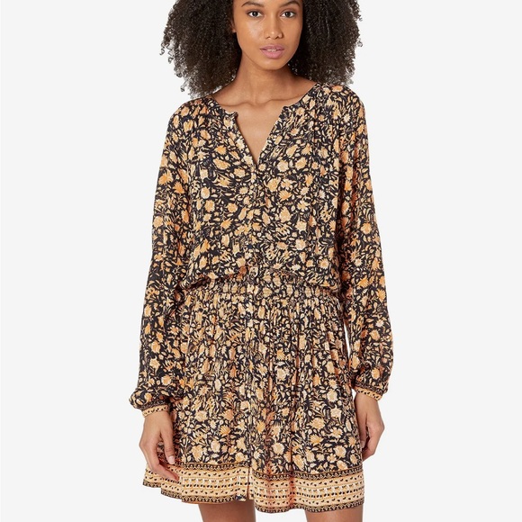 NWT Faherty Button Smocked Dobby Dress SIZE large - Picture 2 of 12